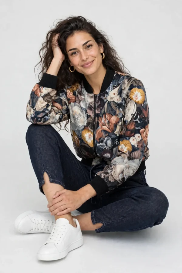 Velvet Pastel Bomber Jacket