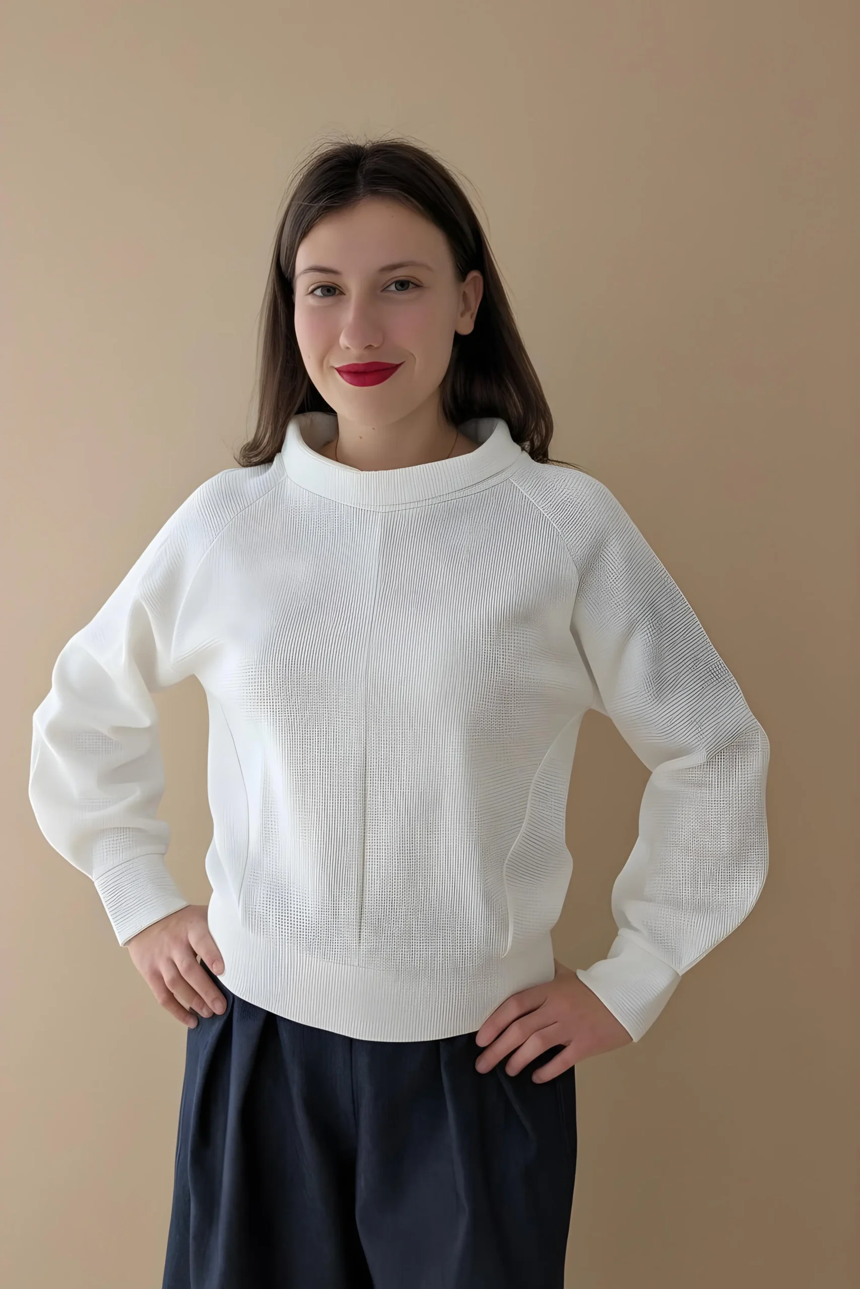 Waffle Knit Raglan Top - Image 5